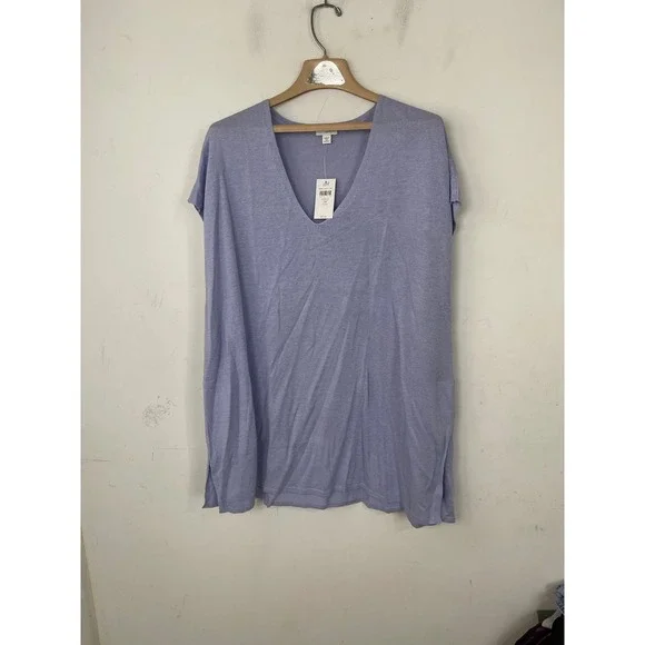 Pure Jill J.Jill Crocus Purple Linen Blend V-Neck Sweater Top 3X New 055834 - Picture 2 of 11